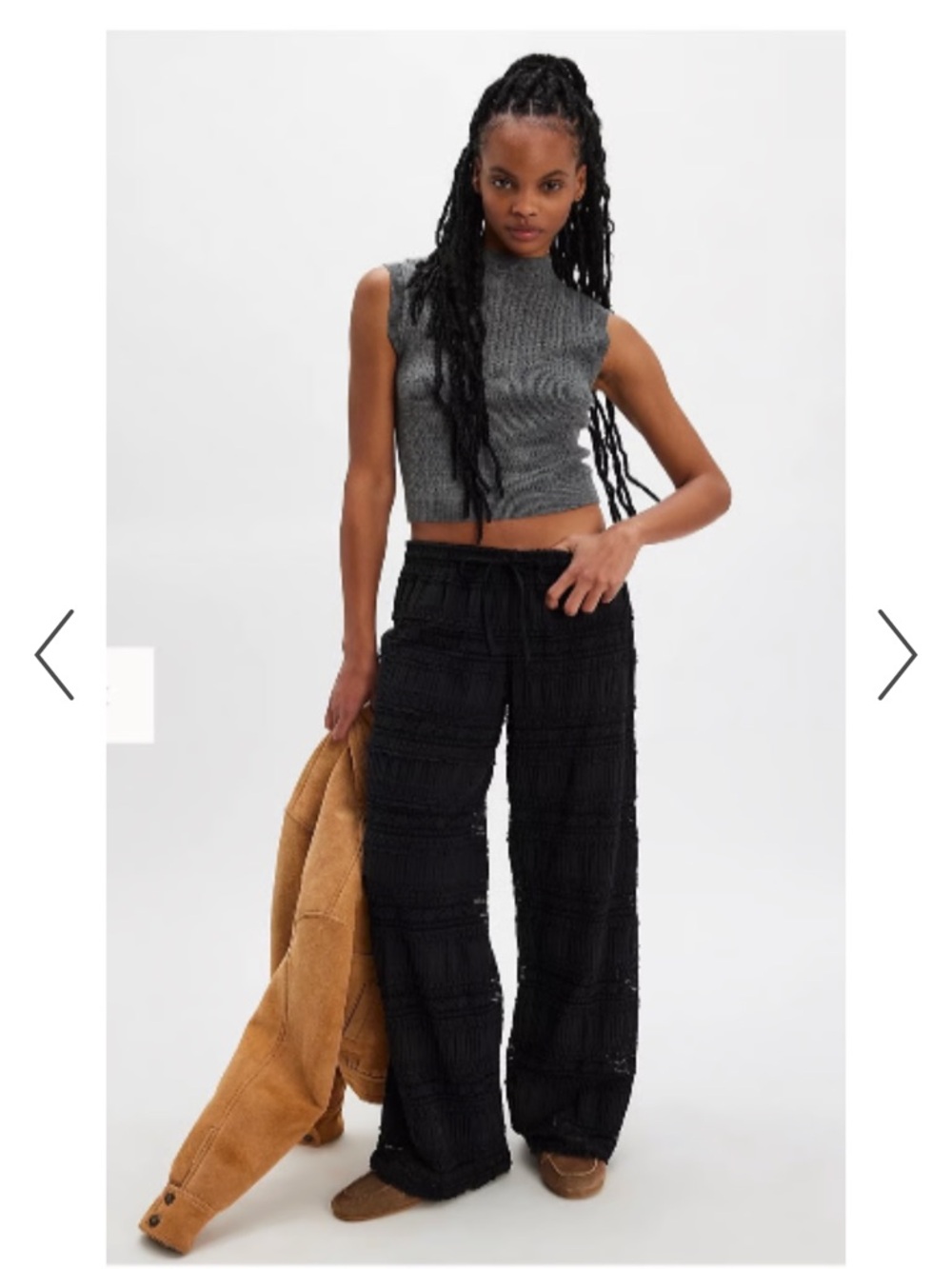 Free People Arden lace lined drawstring pants
